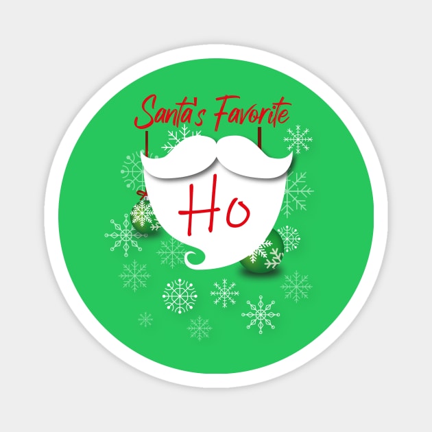 santas favorite ho with snowflakes Magnet by MerchSpot